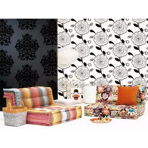 Флоковые обои в интерьере