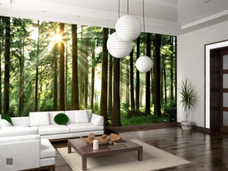 фотообои в интерьере фото в зал